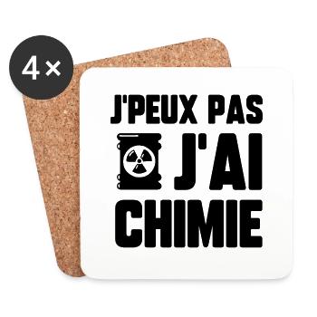 J’peux pas j’ai chimie - Dessous de verre (lot de 4) - blanc - Devant