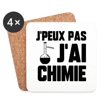 J’peux pas j’ai chimie - Dessous de verre (lot de 4) - blanc - Devant