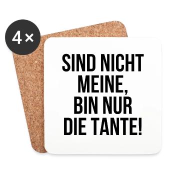 Sind nicht meine bin nur die Tante - Untersetzer (4er-Set) - Weiß - Vorne