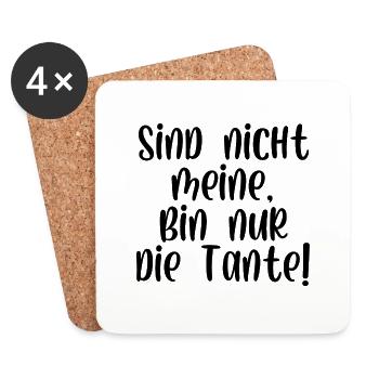 Sind nicht meine bin nur die Tante - Untersetzer (4er-Set) - Weiß - Vorne