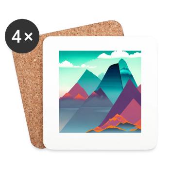 Mountains - Coasters (set of 4) - white - Front