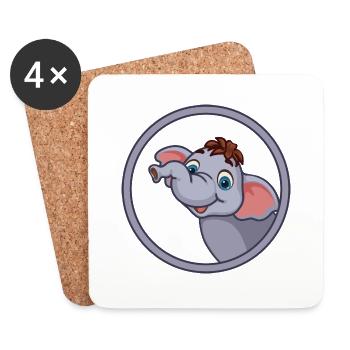 Safari Zoo Animal Safari Zoo - Coasters (set of 4) - white - Front