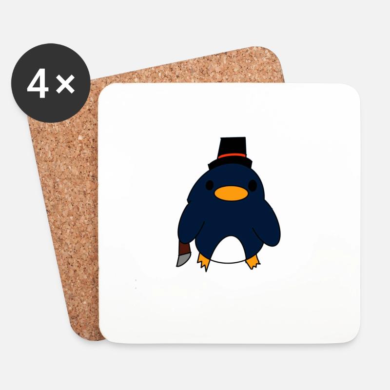 Sir Pinguin - Untersetzer (4er-Set) - Weiß