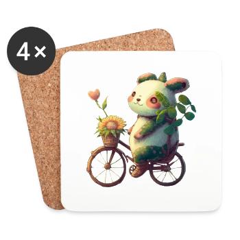 Clown Panda - Untersetzer (4er-Set) - Weiß - Vorne