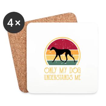 Azawakh Dog Lover Silhouette Vintage Sunset - Coasters (set of 4) - white - Front