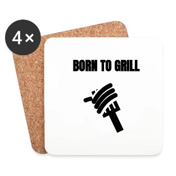 Born to grill - Coasters (set of 4) - white - Front