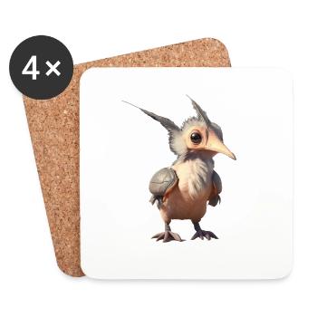 Animaux mignons Enfants Fantaisie de bébé - Dessous de verre (lot de 4) - blanc - Devant