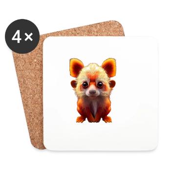 Animaux mignons Enfants Fantaisie de bébé - Dessous de verre (lot de 4) - blanc - Devant