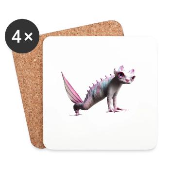 Animaux mignons Enfants Fantaisie de bébé - Dessous de verre (lot de 4) - blanc - Devant