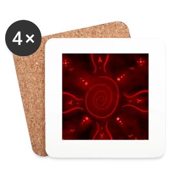 MANDALA ROUGE ENSOLEILLÉ - Dessous de verre (lot de 4) - blanc - Devant