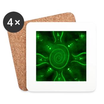 MANDALA VERT ENSOLEILLÉ - Dessous de verre (lot de 4) - blanc - Devant