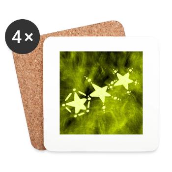 THREE STARS YELLOW - Coasters (set of 4) - white - Front