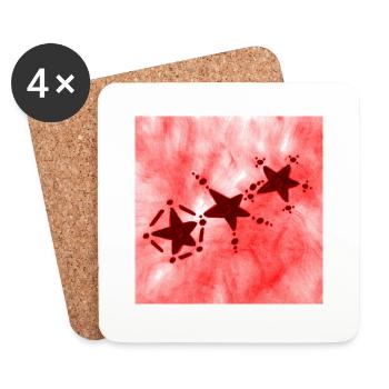 3 ÉTOILES SOURIANT ROUGE - Dessous de verre (lot de 4) - blanc - Devant
