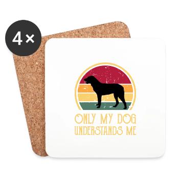 Cao De Castro Laboreiro Hund Silhouette Retro Sonne - Untersetzer (4er-Set) - Weiß - Vorne