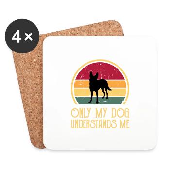 Carolina Dog Lover Silhouette Vintage Sunset - Dessous de verre (lot de 4) - blanc - Devant
