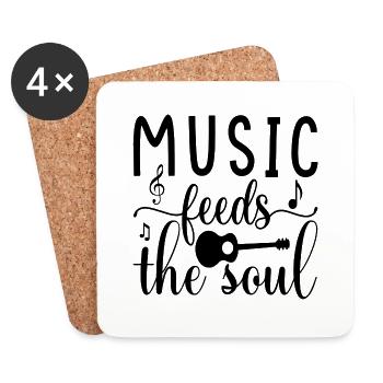 Music feeds the Soul - Coasters (set of 4) - white - Front