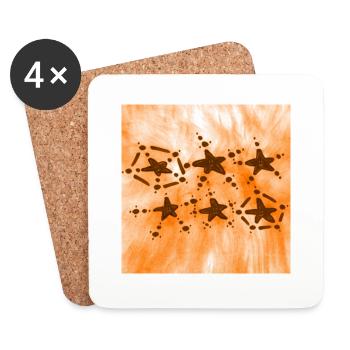 6 STERNE LÄCHELN ORANGE - Untersetzer (4er-Set) - Weiß - Vorne