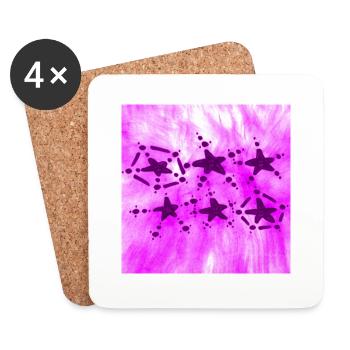6 ÉTOILES SOURIANT VIOLET - Dessous de verre (lot de 4) - blanc - Devant