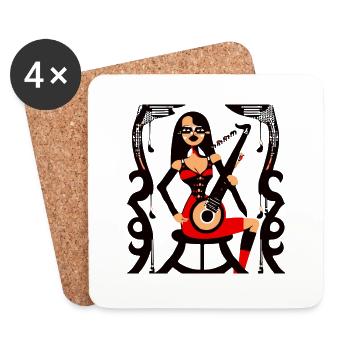 Fille de la musique - Dessous de verre (lot de 4) - blanc - Devant