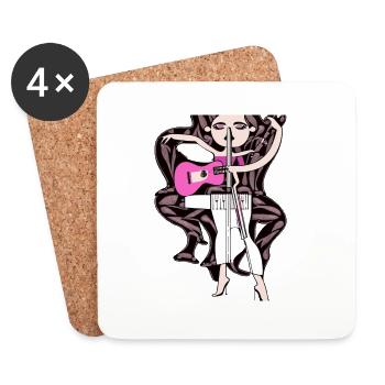 Fille de la musique - Dessous de verre (lot de 4) - blanc - Devant