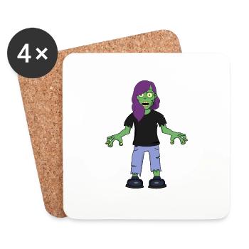 Goth Zombie - Untersetzer (4er-Set) - Weiß - Vorne
