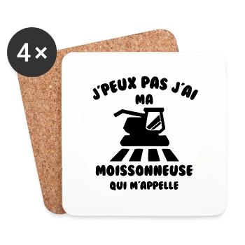 J’peux pas j’ai ma moissonneuse qui m’appelle - Dessous de verre (lot de 4) - blanc - Devant