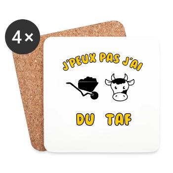 J’peux pas j’ai du taf - Dessous de verre (lot de 4) - blanc - Devant