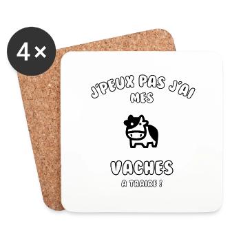 J’peux pas j’ai mes vaches à traire - Dessous de verre (lot de 4) - blanc - Devant