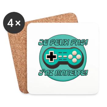 Je peux pas, j'ai MANETTE ! - Dessous de verre (lot de 4) - blanc - Devant