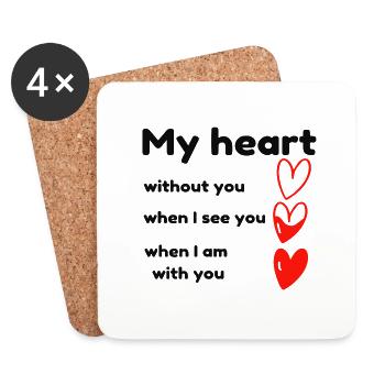 My Heart Valentine's Day - Coasters (set of 4) - white - Front