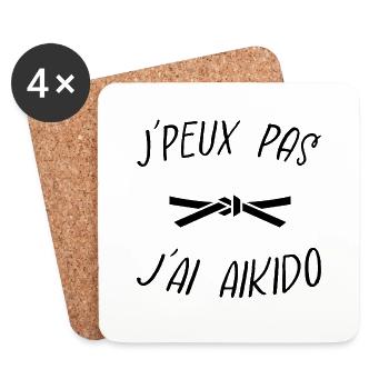 j'peux pas j'ai AIKIDO - Dessous de verre (lot de 4) - blanc - Devant