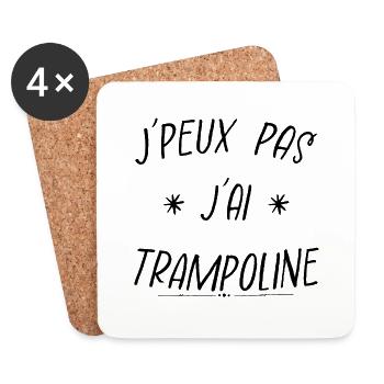 j'peux pas j'ai trampoline - Dessous de verre (lot de 4) - blanc - Devant