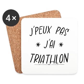 j'peux pas j'ai triathlon - Dessous de verre (lot de 4) - blanc - Devant