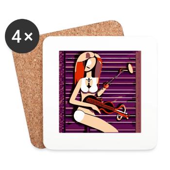 Fille de la musique - Dessous de verre (lot de 4) - blanc - Devant