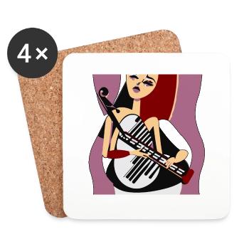 Fille de la musique - Dessous de verre (lot de 4) - blanc - Devant