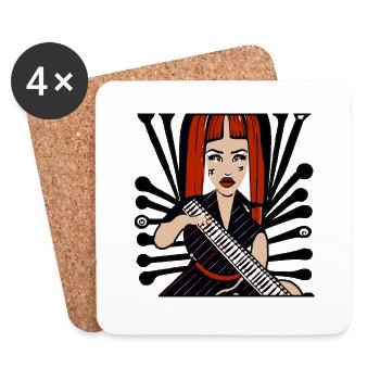 Fille de la musique - Dessous de verre (lot de 4) - blanc - Devant