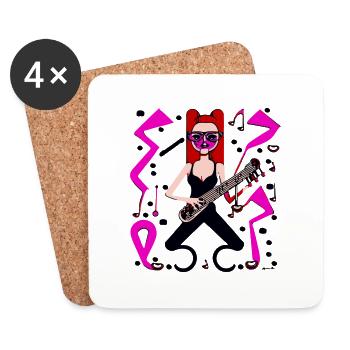Fille de la musique - Dessous de verre (lot de 4) - blanc - Devant