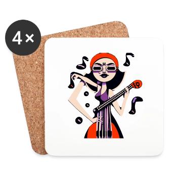 Fille de la musique - Dessous de verre (lot de 4) - blanc - Devant