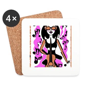 Fille de la musique - Dessous de verre (lot de 4) - blanc - Devant