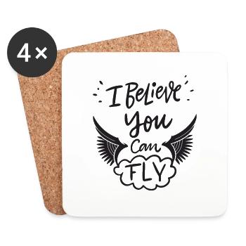you can fly - Dessous de verre (lot de 4) - blanc - Devant