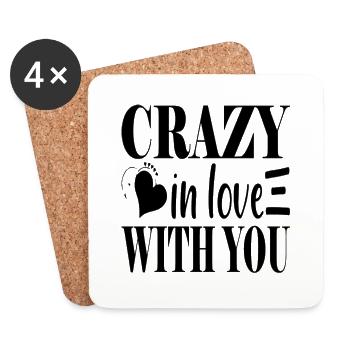 Crazy in love with you - Untersetzer (4er-Set) - Weiß - Vorne