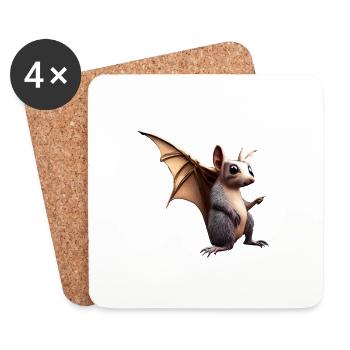 Animaux mignons Enfants Fantaisie de bébé - Dessous de verre (lot de 4) - blanc - Devant