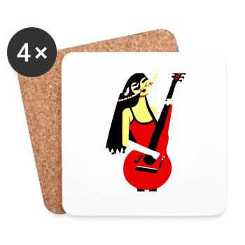 Fille de la musique - Dessous de verre (lot de 4) - blanc - Devant