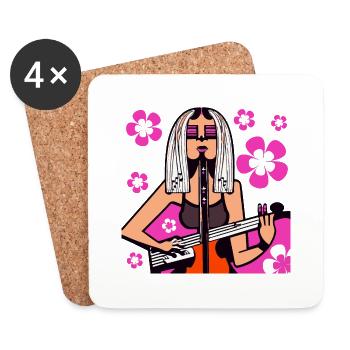 Fille de la musique - Dessous de verre (lot de 4) - blanc - Devant