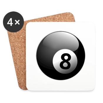 Magischer 8 Ball - Untersetzer (4er-Set) - Weiß - Vorne