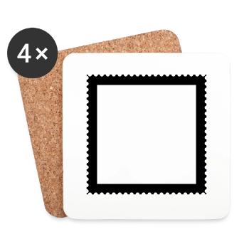 Stamp Square frame for pictures and photos - Coasters (set of 4) - white - Front