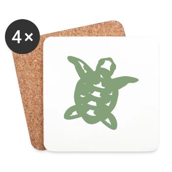 Tortue - Dessous de verre (lot de 4) - blanc - Devant