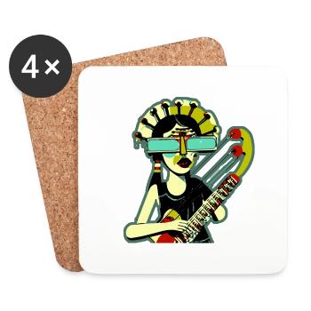 Fille de la musique - Dessous de verre (lot de 4) - blanc - Devant