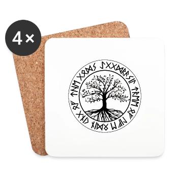 Yggdrasil Tree of Life Viking Norse - Coasters (set of 4) - white - Front