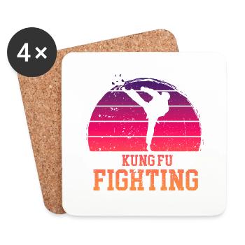 Kung Fu Retro - Coasters (set of 4) - white - Front